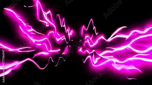 Glowing Abstract Pink Light Trails Moving in a Dark Background Creating a Futuristic Vibe and Dynamic Energy