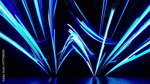 Abstract Light Trails in Blue Against a Black Background Creating a Dynamic Visual Experience for Creative Projects