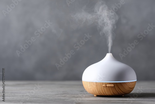 Aromatic Diffuser Releases Soothing Mist in a Serene Indoor Space