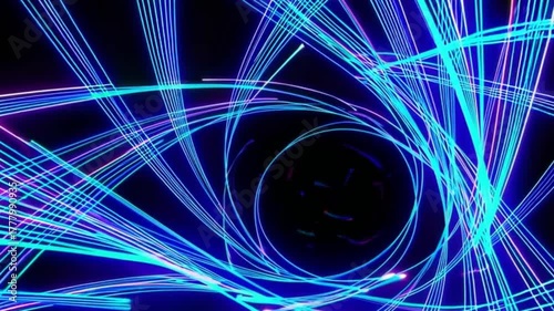 Vibrant Abstract Background Featuring Colorful Light Trails and Dynamic Movement in Dark Space