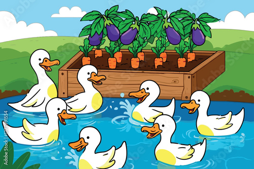 Fun cartoon illustration of a cute pirate parrot bird on the beach or a tree with a white isolated background