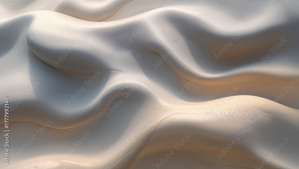 Obraz premium Curves and waves of white surface create a serene visual effect in natural light during early morning