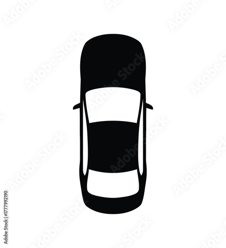 car, automobile, vehicle, silhouette, top view, aerial view, black, white background, isolated, transportation, driving, travel, auto, sedan, icon, graphic, design, simple, modern, clean, overhead, pe