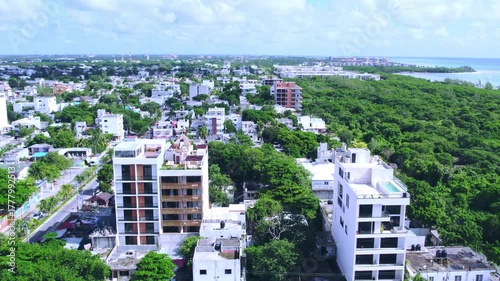 Aerial drone videos of Playa Del Carmen city views