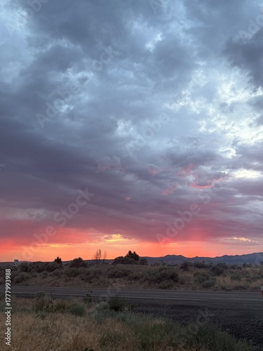 sunset in the desert