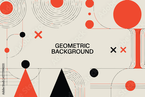 geometry abstract shapes collage vector layout with circles triangles squares