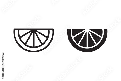 lemon fruit segment emblem badge vector graphic set