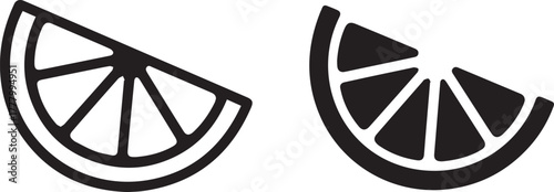 lemon slice silhouette vector clipart monochrome