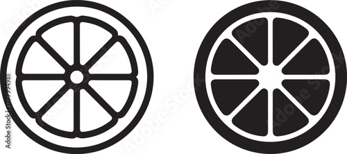 lemon citrus fruit slice icon vector illustration