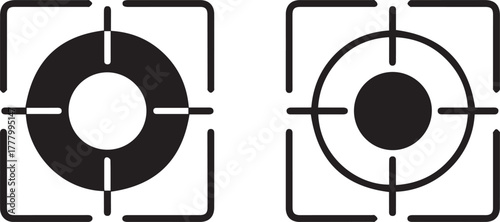 target crosshair icon solid concentric rings square frame ui symbol