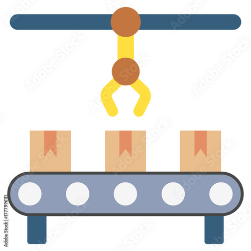 Automation Icon, Mini Illustration Relate To Industry 4-0, Modern Industry. Use For Modern Concept, Ui, Ux Web And App Development.