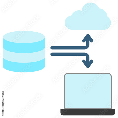Cloud Computing Icon, Mini Illustration Relate To Industry 4-0, Modern Industry. Use For Modern Concept, Ui, Ux Web And App Development.