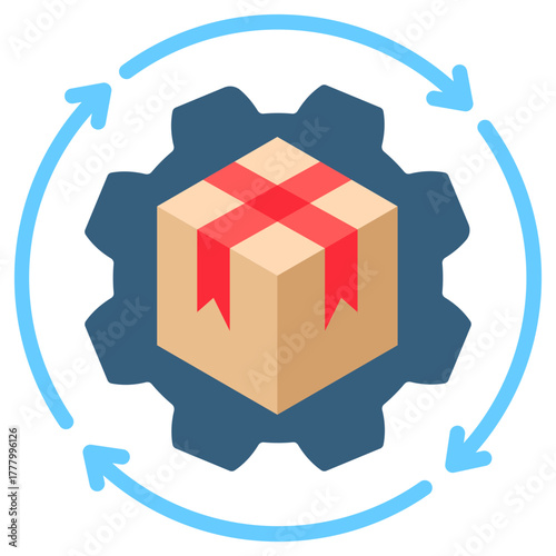 Automation Icon, Mini Illustration Relate To Industry 4-0, Modern Industry. Use For Modern Concept, Ui, Ux Web And App Development.