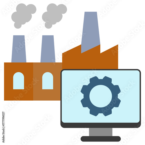 Control Center Icon, Mini Illustration Relate To Industry 4-0, Modern Industry. Use For Modern Concept, Ui, Ux Web And App Development.
