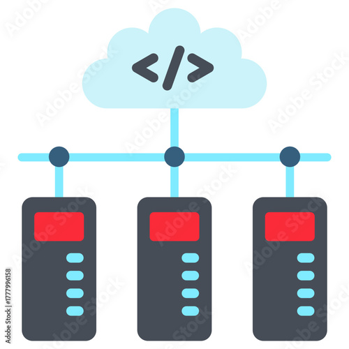 Data Hub Icon, Mini Illustration Relate To Industry 4-0, Modern Industry. Use For Modern Concept, Ui, Ux Web And App Development.