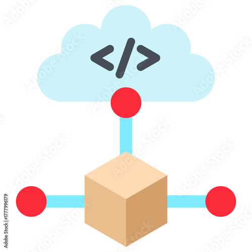Data Cloud Icon, Mini Illustration Relate To Industry 4-0, Modern Industry. Use For Modern Concept, Ui, Ux Web And App Development.