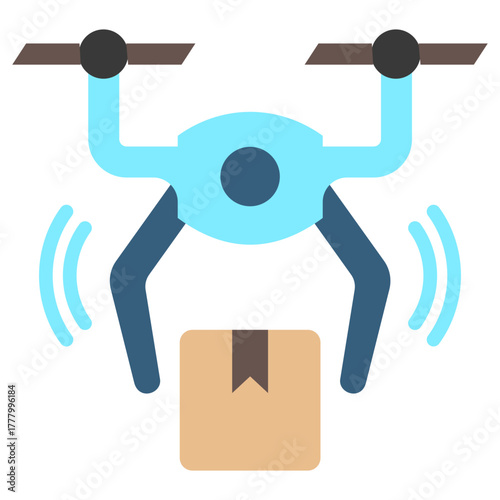 Delivery Icon, Mini Illustration Relate To Industry 4-0, Modern Industry. Use For Modern Concept, Ui, Ux Web And App Development.