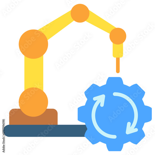 Automation Icon, Mini Illustration Relate To Industry 4-0, Modern Industry. Use For Modern Concept, Ui, Ux Web And App Development.