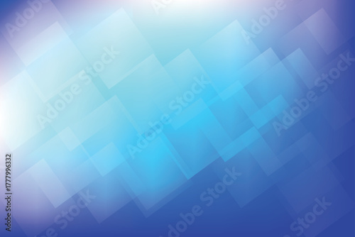 A cool and refreshing abstract background featuring overlapping geometric rhombus and square shapes in shades of blue and white, creating a modern, clean, and futuristic corporate design.