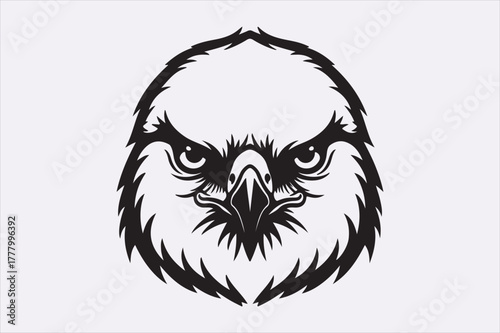 Line art see bird head design art