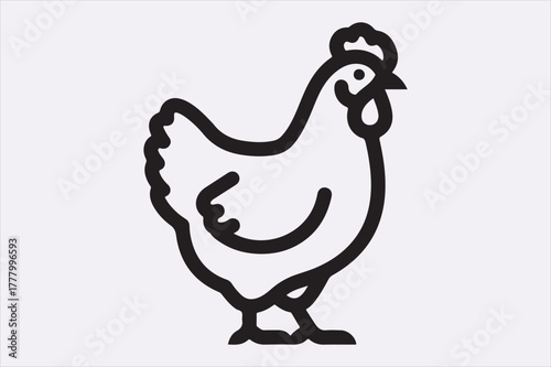 Line art hen design art