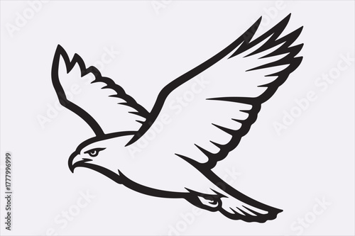 Line art see bird design art