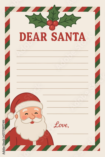 Letter to Santa Claus blank template 