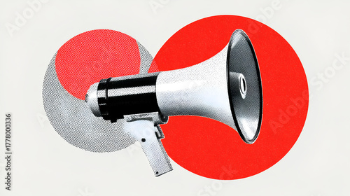 Megaphone placed against a simple background, symbolizing communication and engagement in public discourse