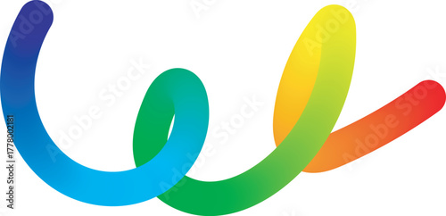 Abstract colorful wavy line gradient design element background