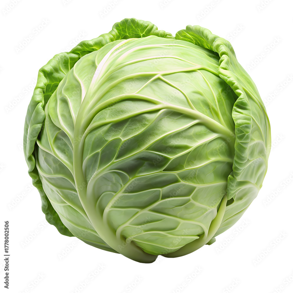 Obraz premium cabbages isolated on transparent white background full depth of field clipping path