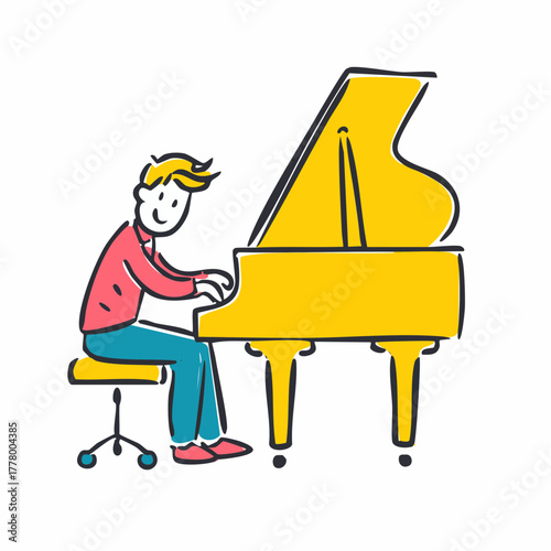 Person playing piano – Music, instrument, art, performance