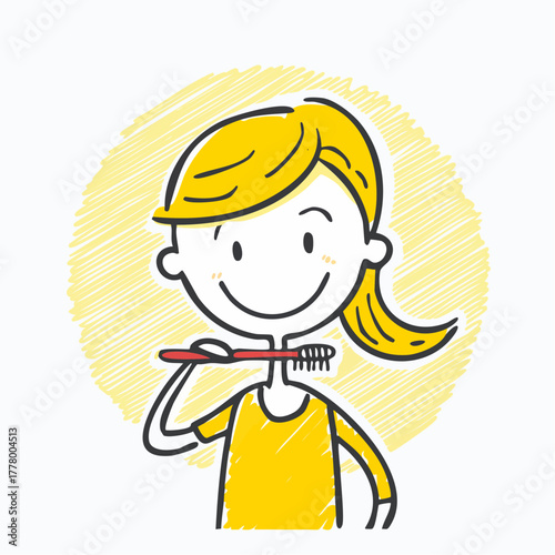 Person brushing teeth – Hygiene, morning routine, health, bathroom