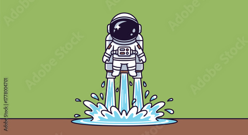 Astronaut Hydro Launch on Desert Ground