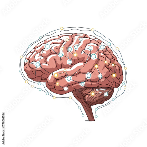 Artificial Intelligence and Neural Connections vector Art