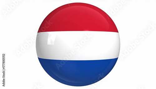 A glossy 3D sphere featuring the Dutch flag