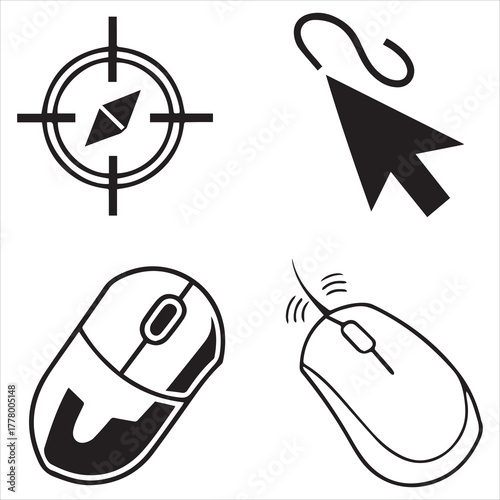 computer mouse icon set