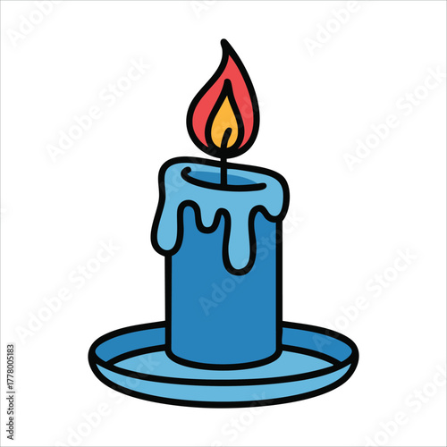 candle diagram with wick and wax detailed vector art isolated on white background
