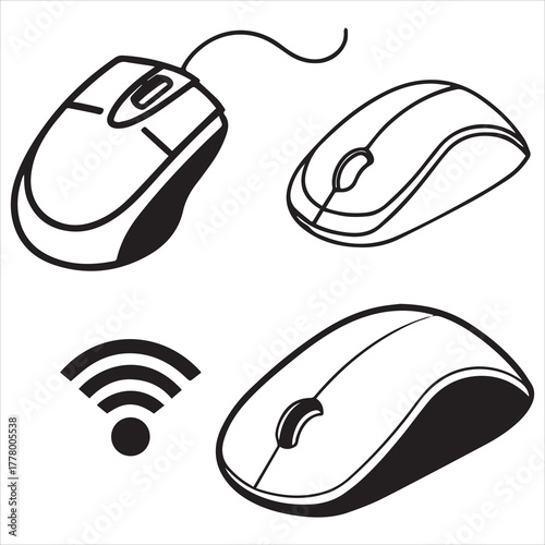 computer mouse icon set
