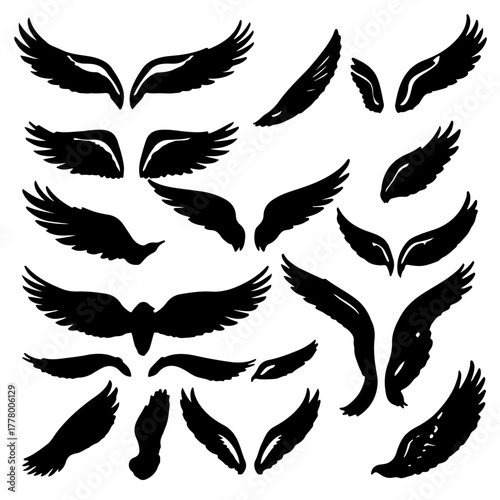 eagle wings tattoo set