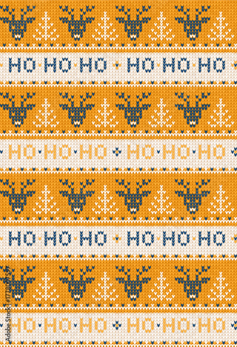 Yellow Fair Isle Knitted Pattern, Cozy Nordic Winter Texture