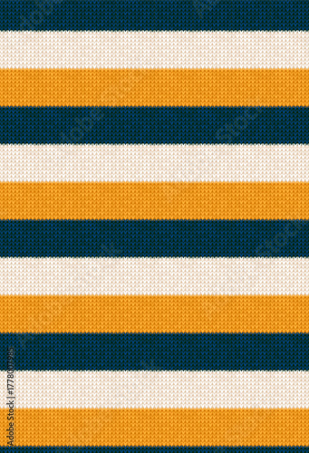 Cozy Knitted Striped Pattern, Navy, Mustard, and Cream Seamless Texture