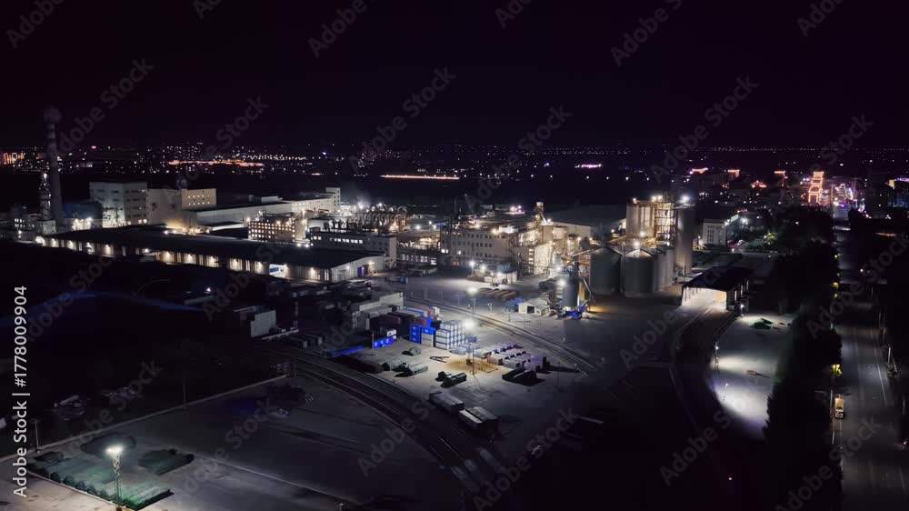 custom made wallpaper toronto digitalNighttime aerial photography of a modern factory