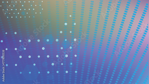 Deep Blue Purple with Hexagonal Network Dot Pattern abstract connection Futuristic