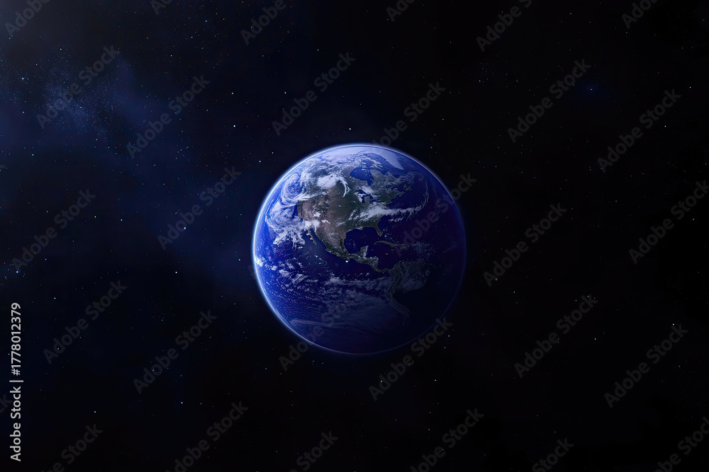 Fototapeta premium The Envious Planet Beneath the Starry Cosmos