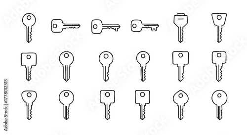 Simple key pattern for security access and unlocking in line art