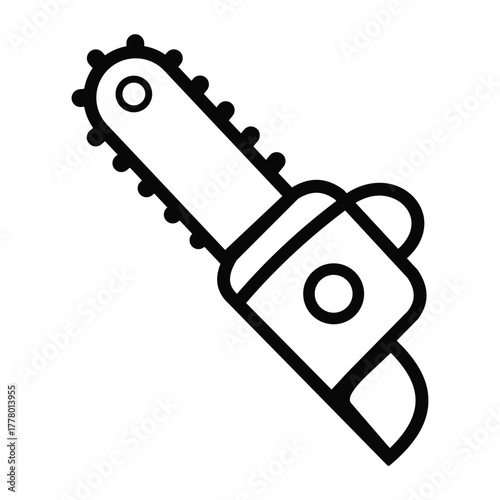 Chainsaw design for home improvement and landscaping projects in a minimalist style. Stock Vector 