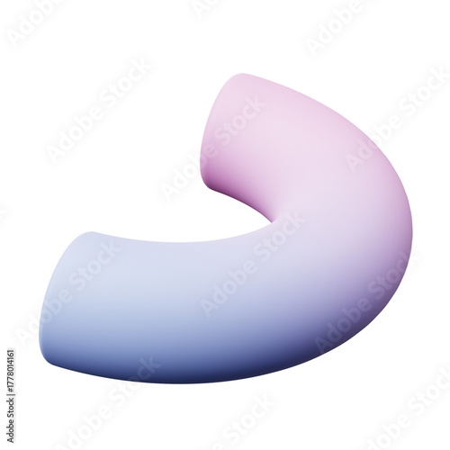 Wallpaper Mural 3d Half torus or ring pink blue Gradient color, realistic rendering of 3d geometry shape object Torontodigital.ca