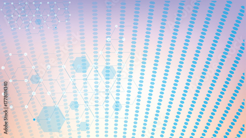 Abstract Hexagonal Network Grid with Glowing Nodes Futuristic