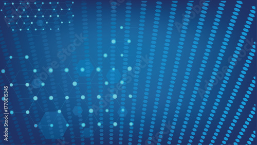 Abstract Blue Hexagonal Network Pattern Futuristic With Connected Dots