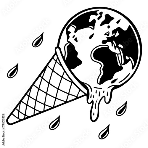 a planet melting like an ice cream 